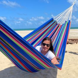 Inka hængekøje. Dobbelt hængekøje i blålige Mexico Stil