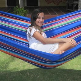 Inka hængekøje. Dobbelt hængekøje i blålige Mexico Stil