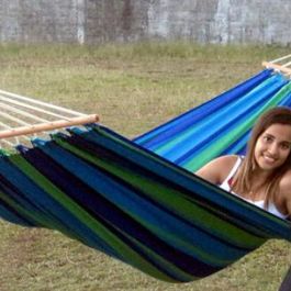 AQUA Green Hængekøje med rundstokke